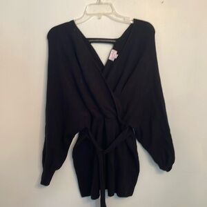 Black wrap sweater maternity